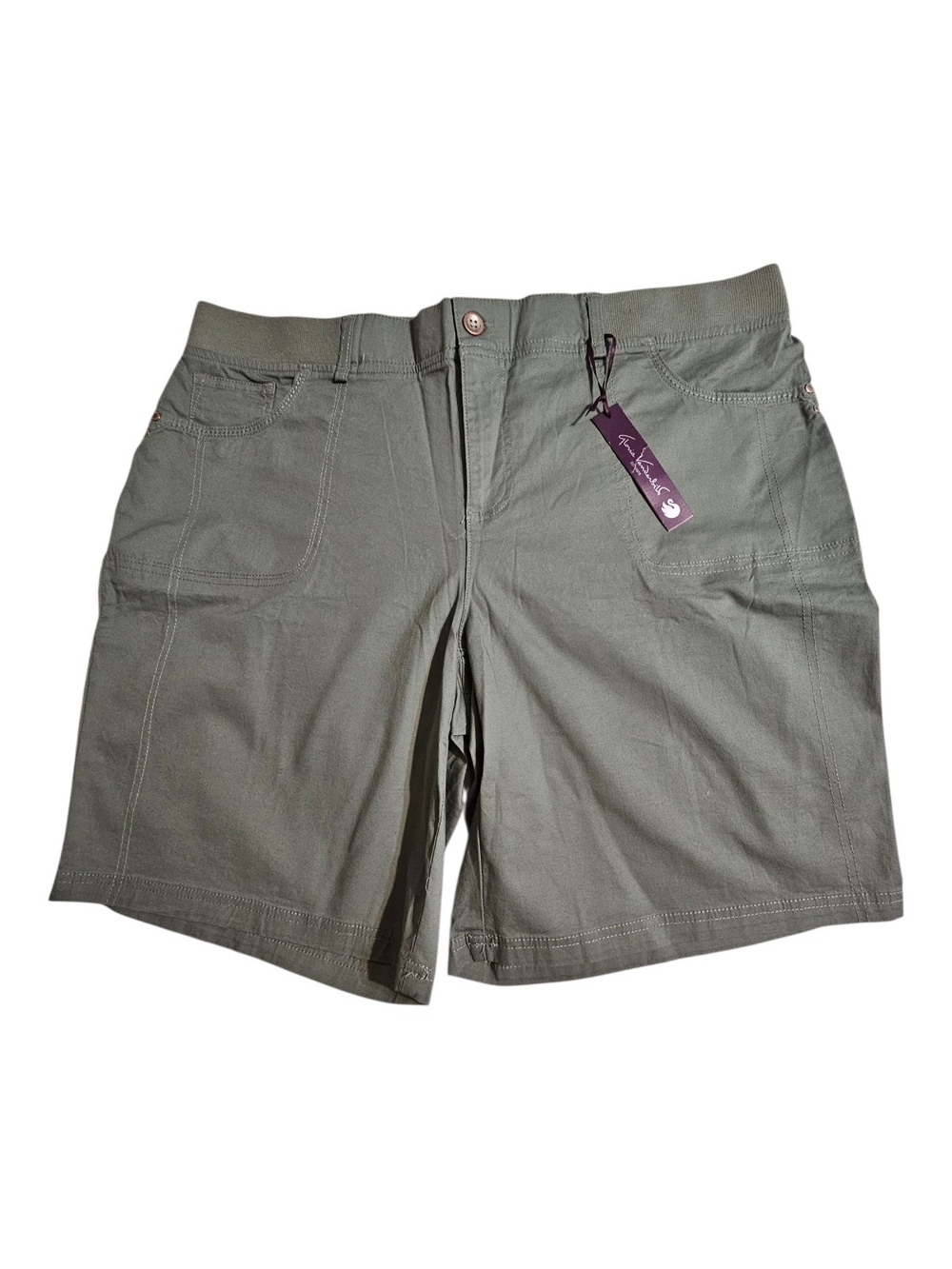 Gloria Vanderbilt Bermuda Olive Green Casual Shorts
